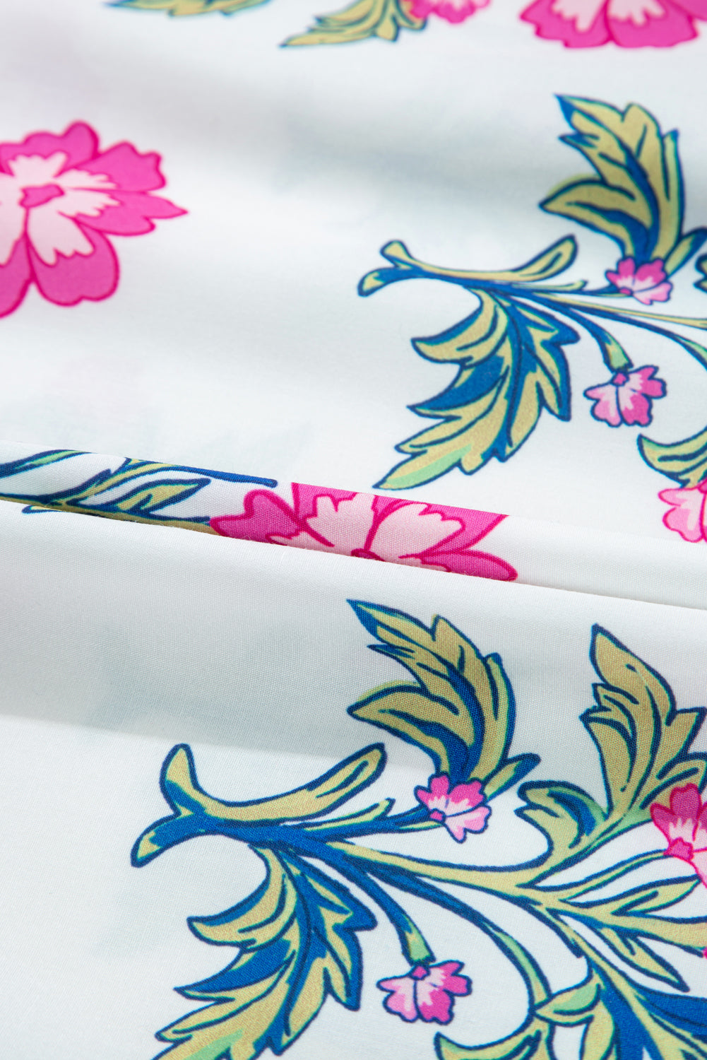 White Floral Puff Short Sleeve V Neck High Waist Maxi Dress