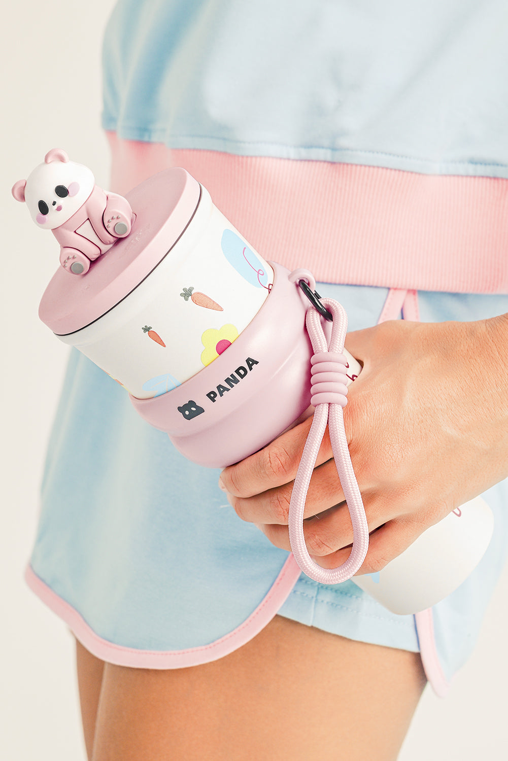 Pink Panda Decor Cute Print Stainless Steel Vacuum Cup 23OZ