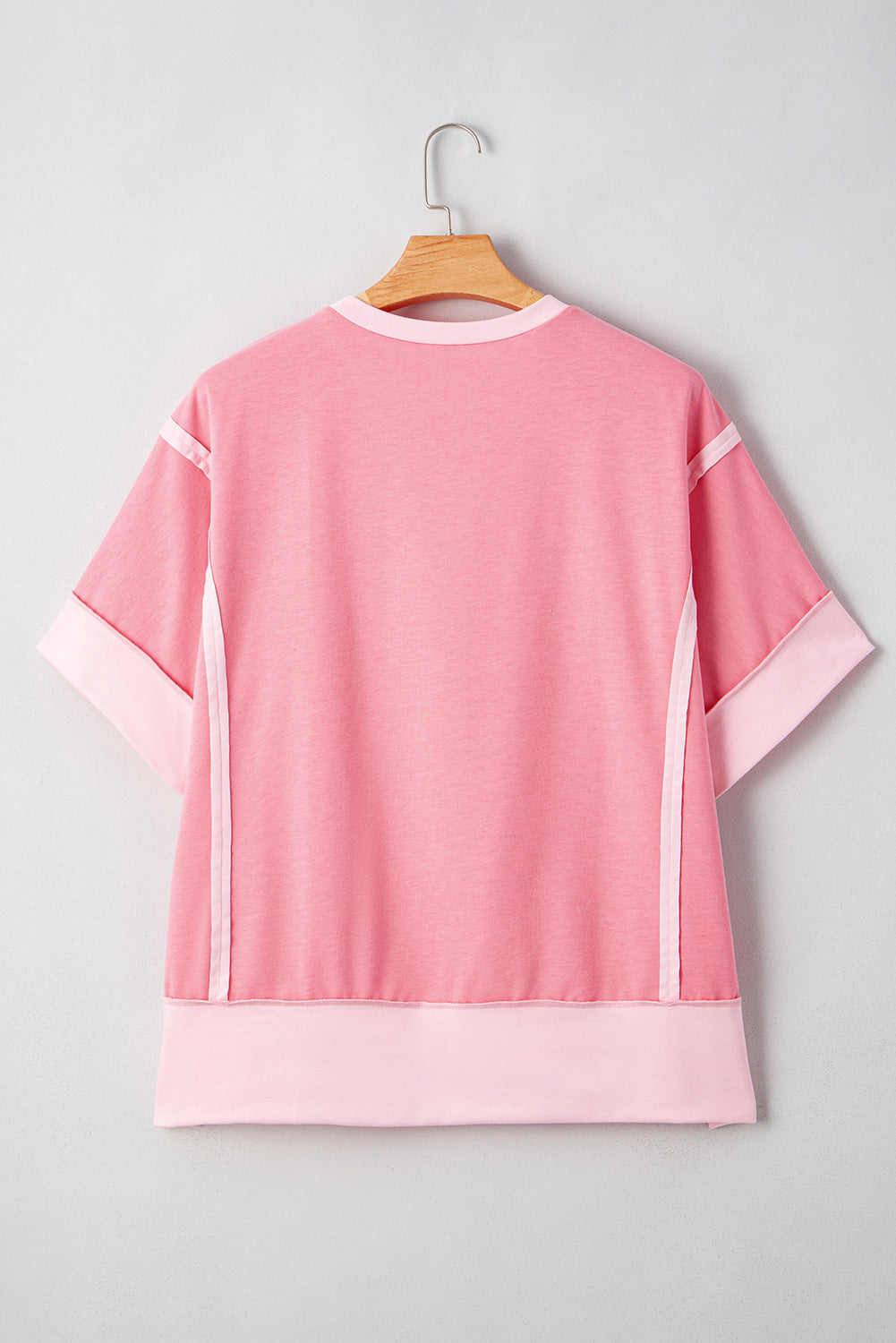 Smoke Green Half Sleeve Raw Seam High Low Side Split Top