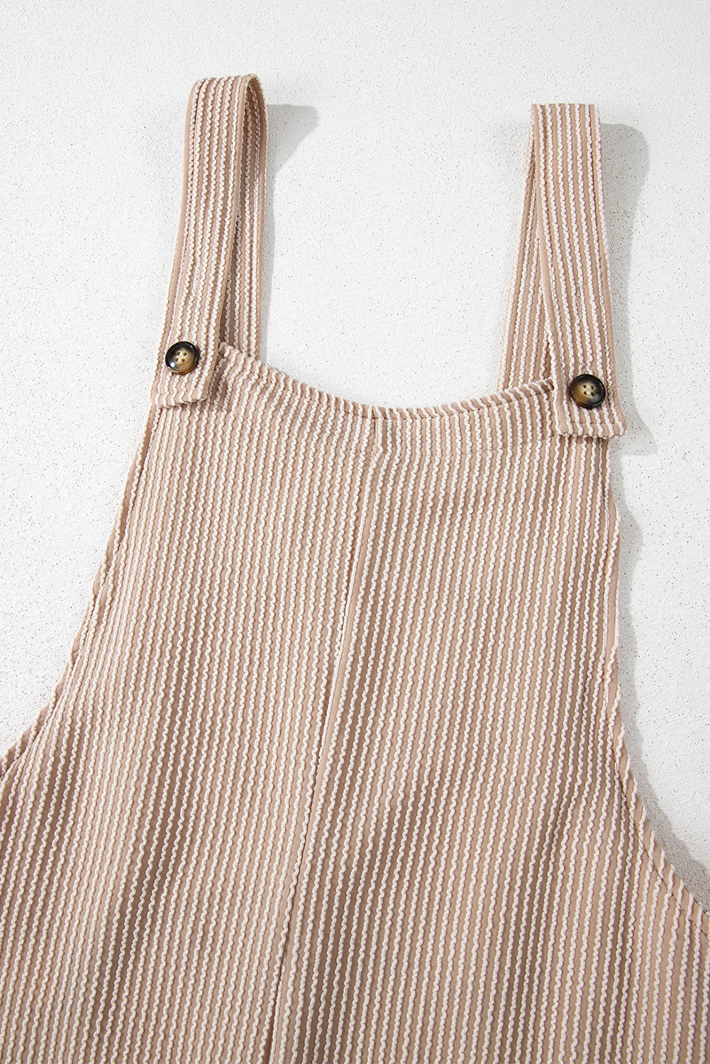 Dark Grey Ribbed Knit Patched Pocket Wide Leg Overalls