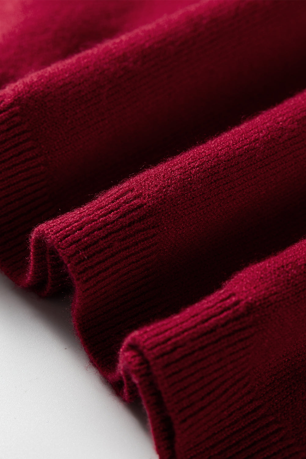 Black Solid Color Crew Neck Knit Cap Sleeve Sweater