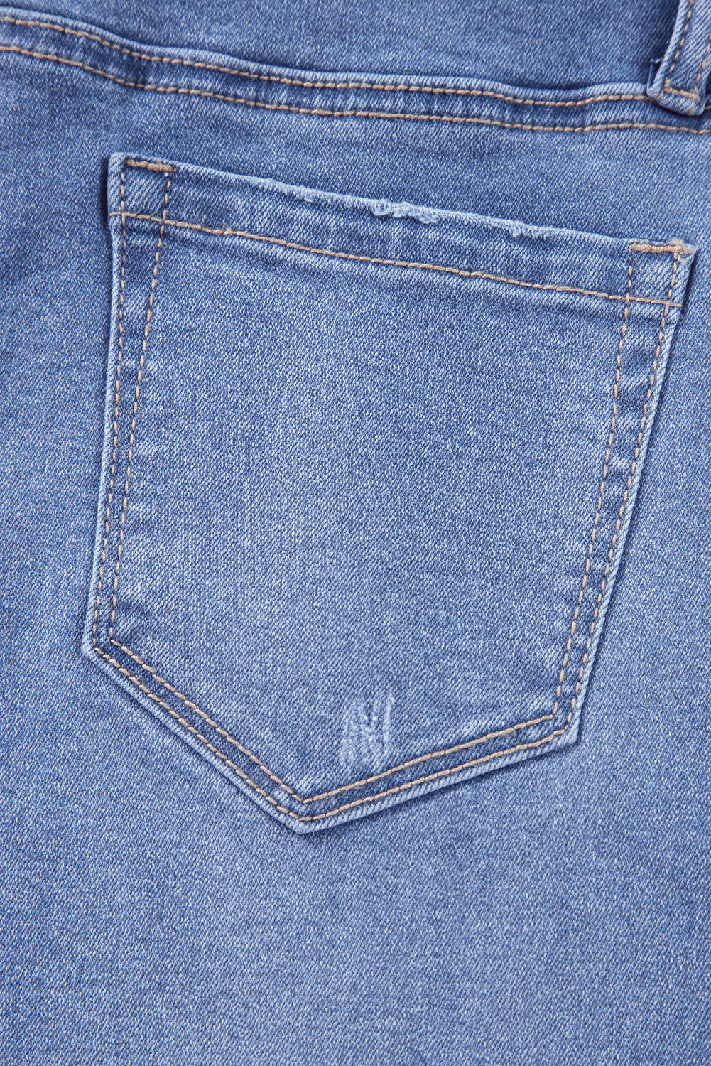 Beau Blue Loose Straight Leg Cropped High Waist Jeans