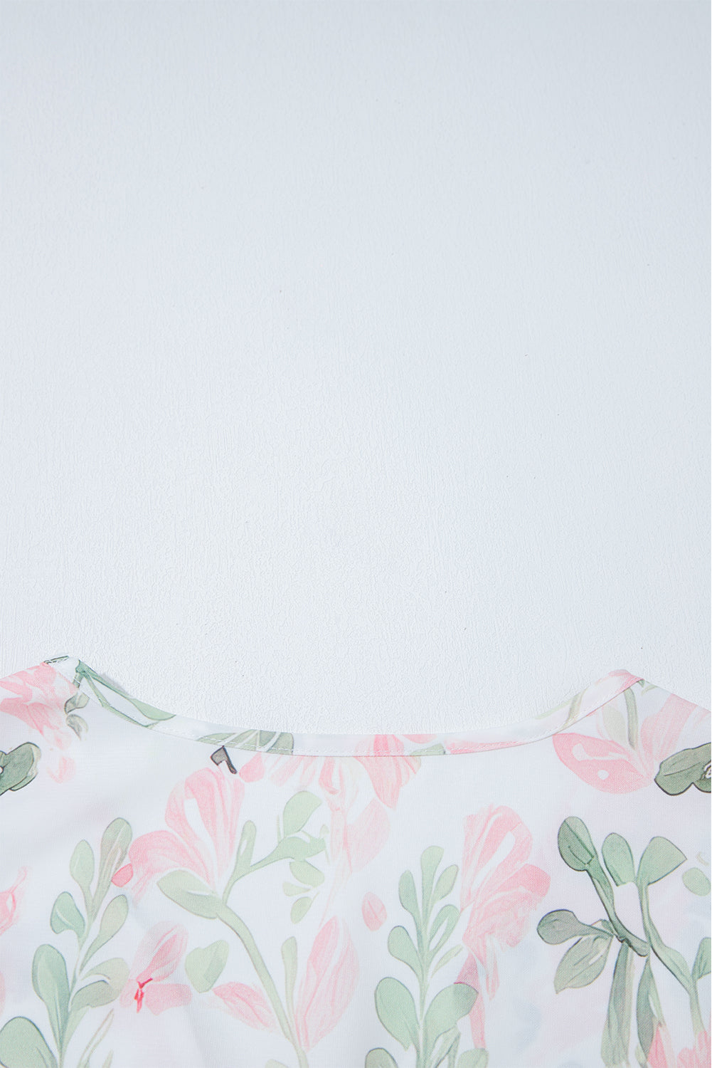Pink Plus Size Floral Print Striped Detail Short Summer Dress