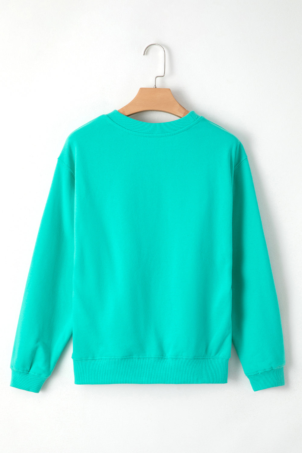 Russet Orange Solid Fleece Lined Drop Shoulder Terry Sweatshirt