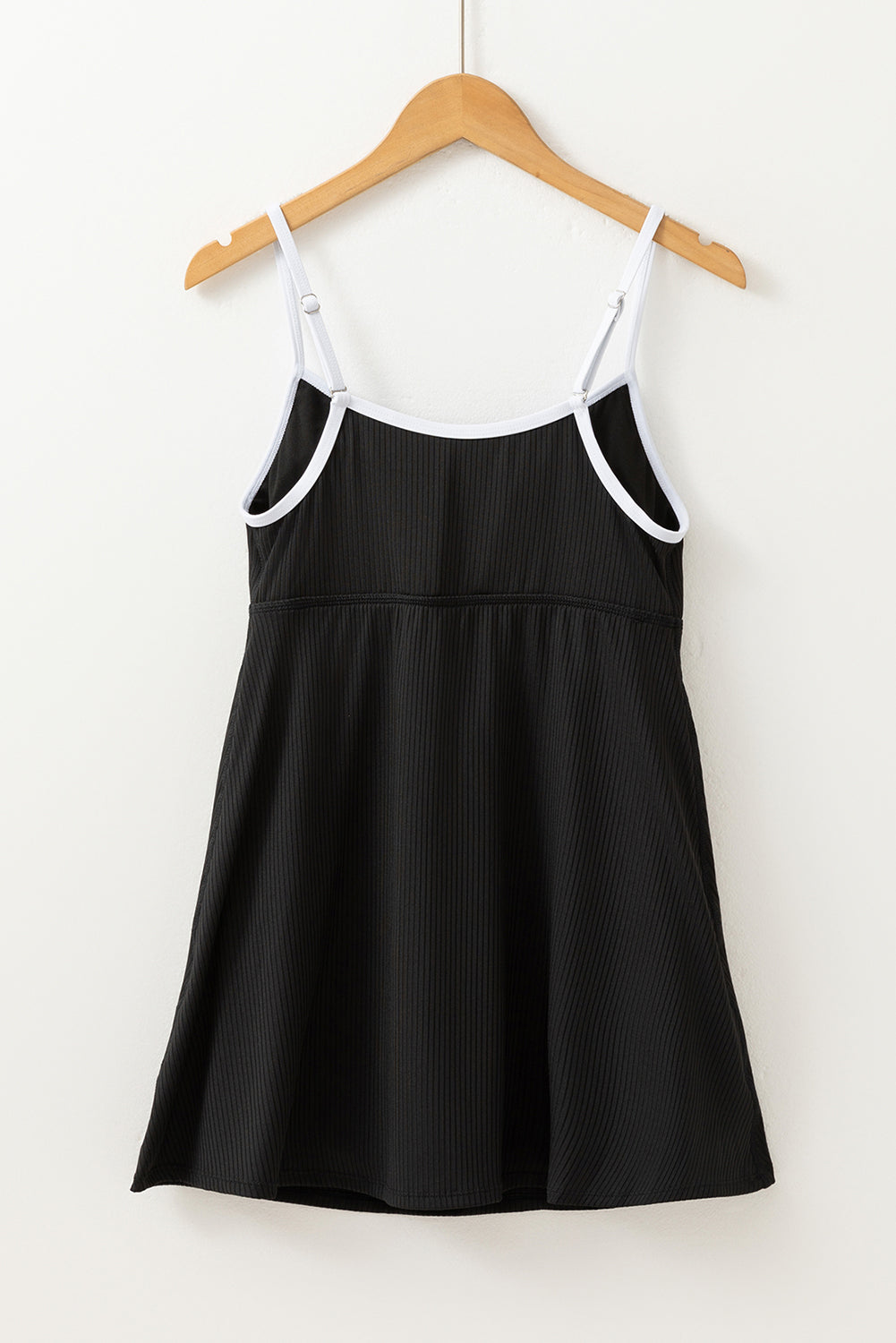 Russet Orange Color Block Edge Ribbed Pocketed Lined Swim Dress