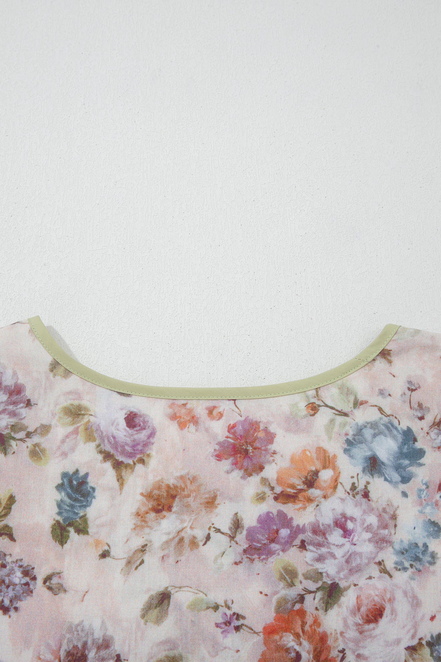 Black Plus Size Floral Print Contrast Trim Striped Detail Babydoll Blouse