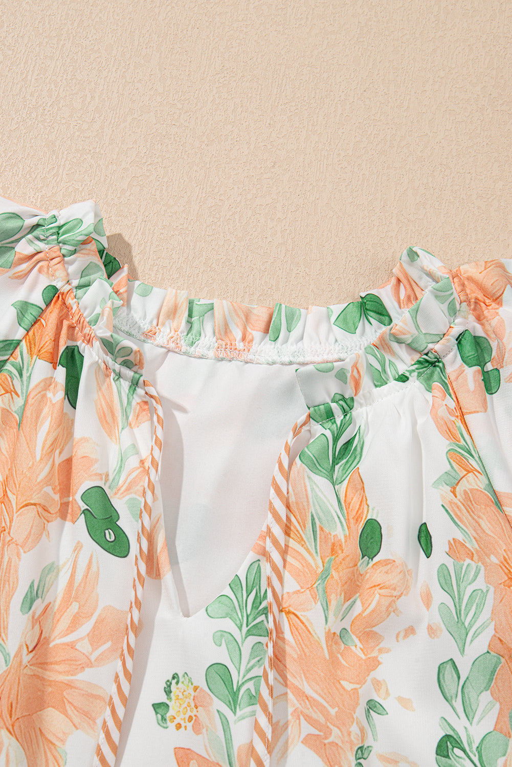Pink Plus Size Floral Print Striped Detail Short Summer Dress