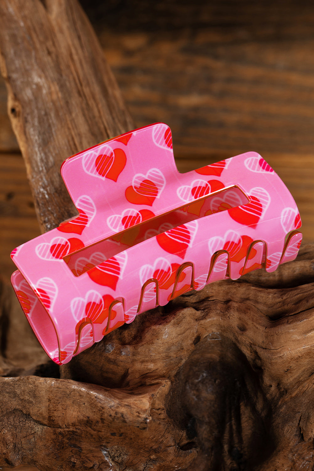 Pink Valentines Minimalist Heart Design Hair Claw