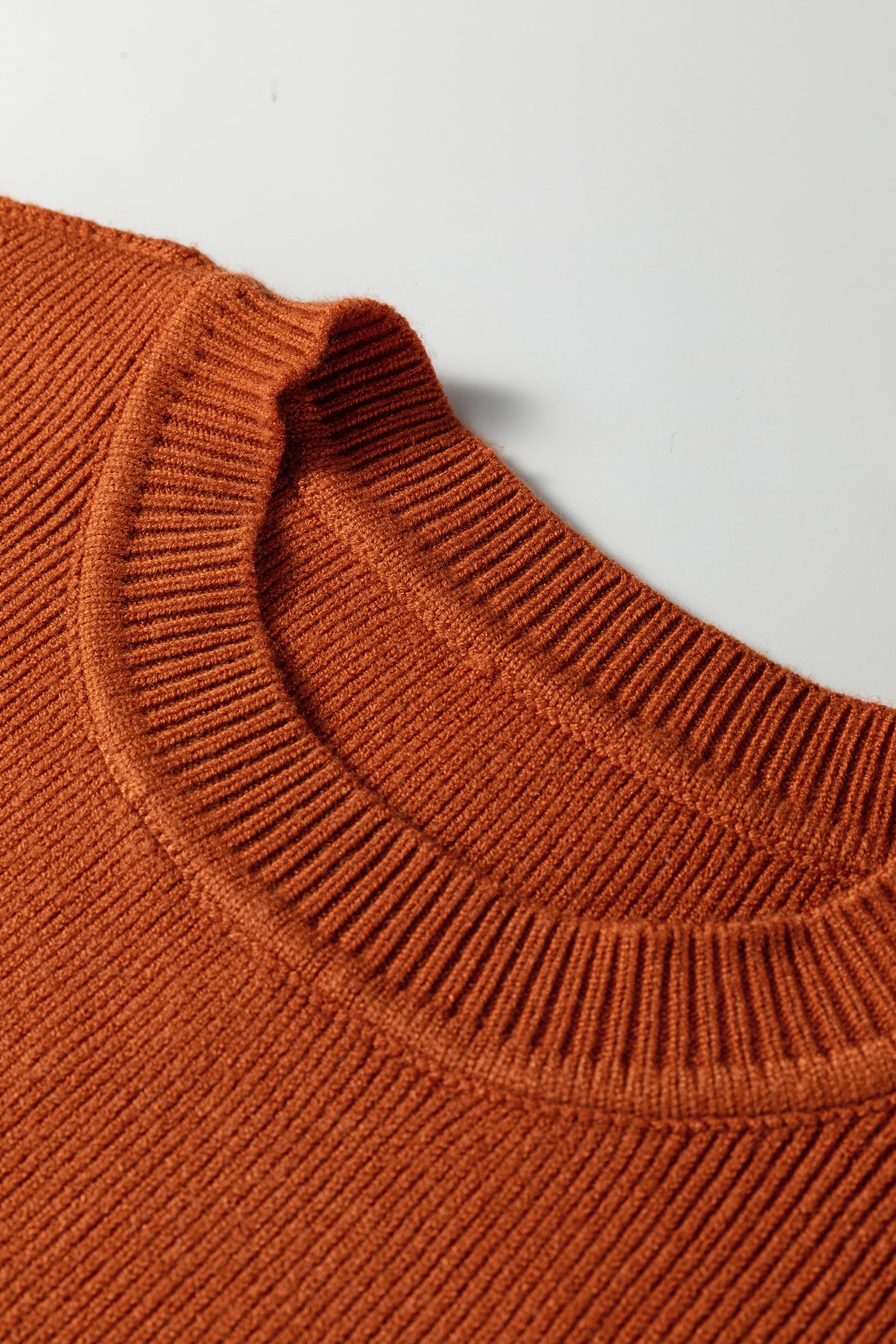 Green Color Block Plain Ribbed Knit Baggy Sweater