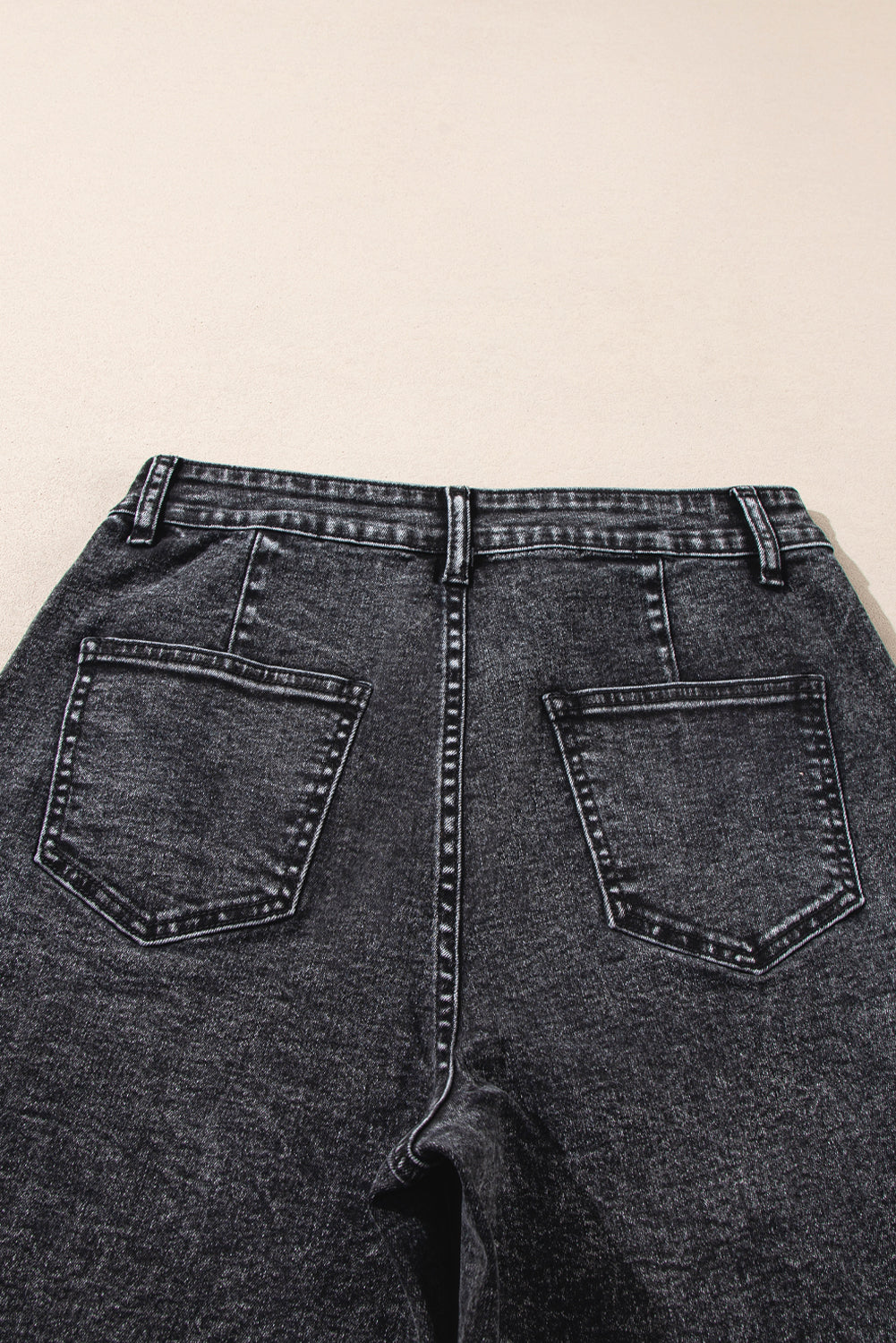 Light Blue Chic Patch Pocket Straight Leg Loose Jeans
