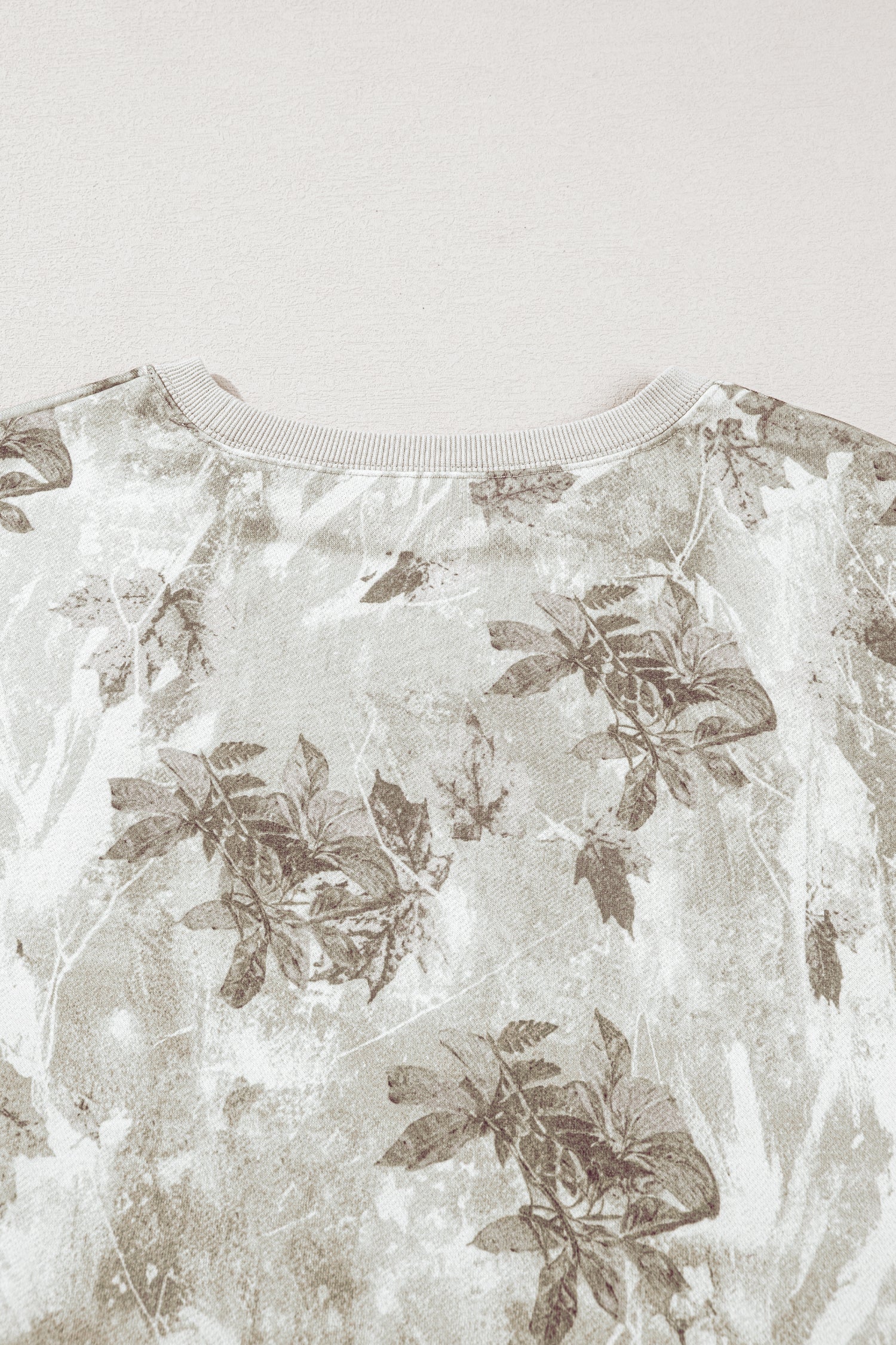 Beige Camo Print Baggy Drawstring Jogger Sweatpants