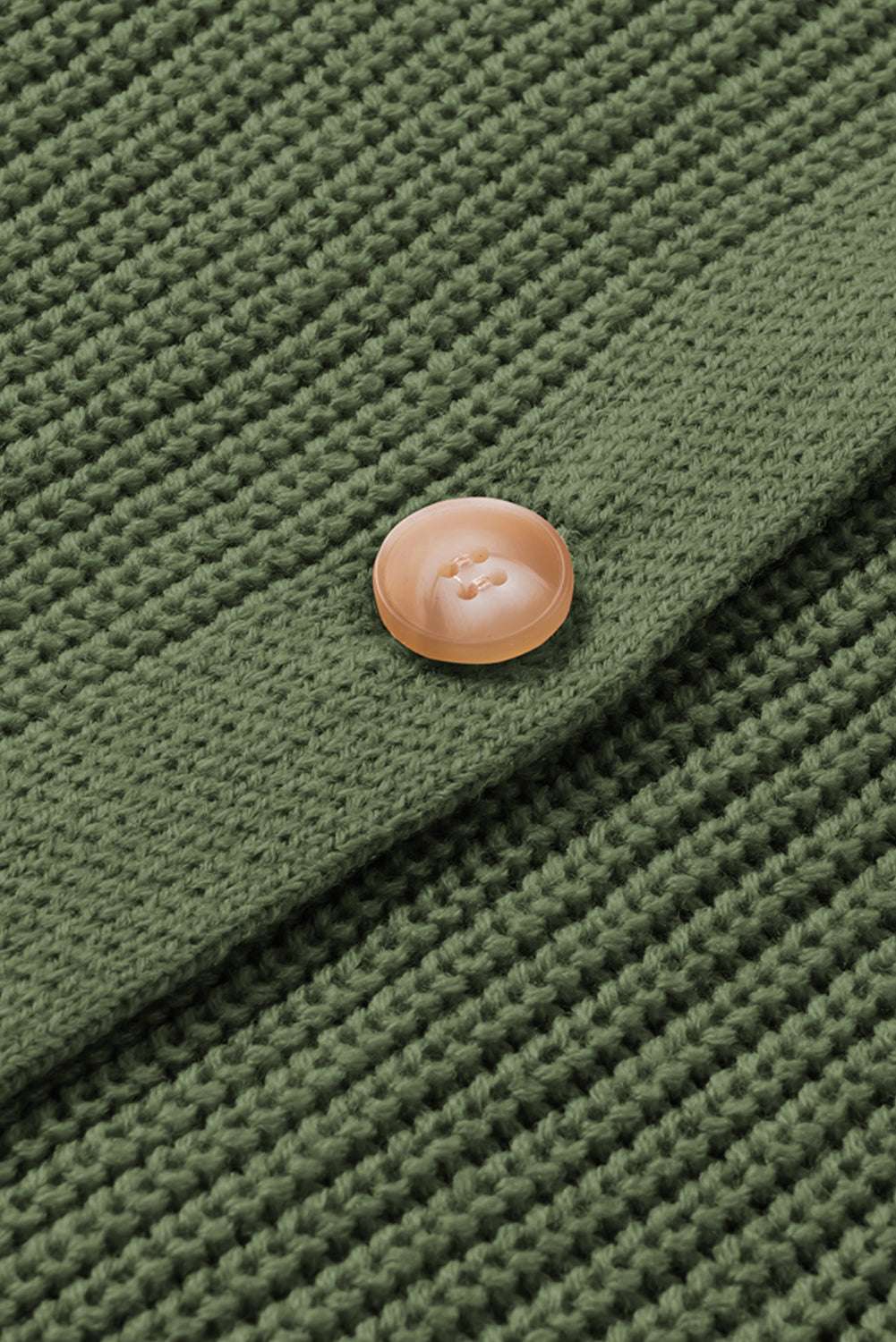Green Bishop Sleeve Button V Neck Cardigan Sweater
