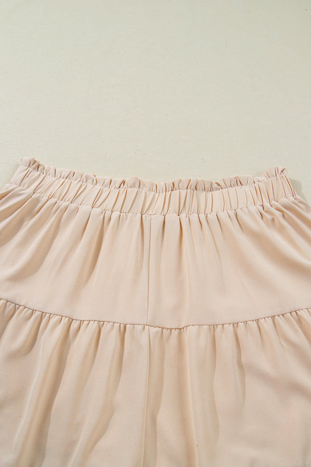 Navy Blue Plus Size Frilled Elastic Waist Lace Trim Boho Ruffled Shorts