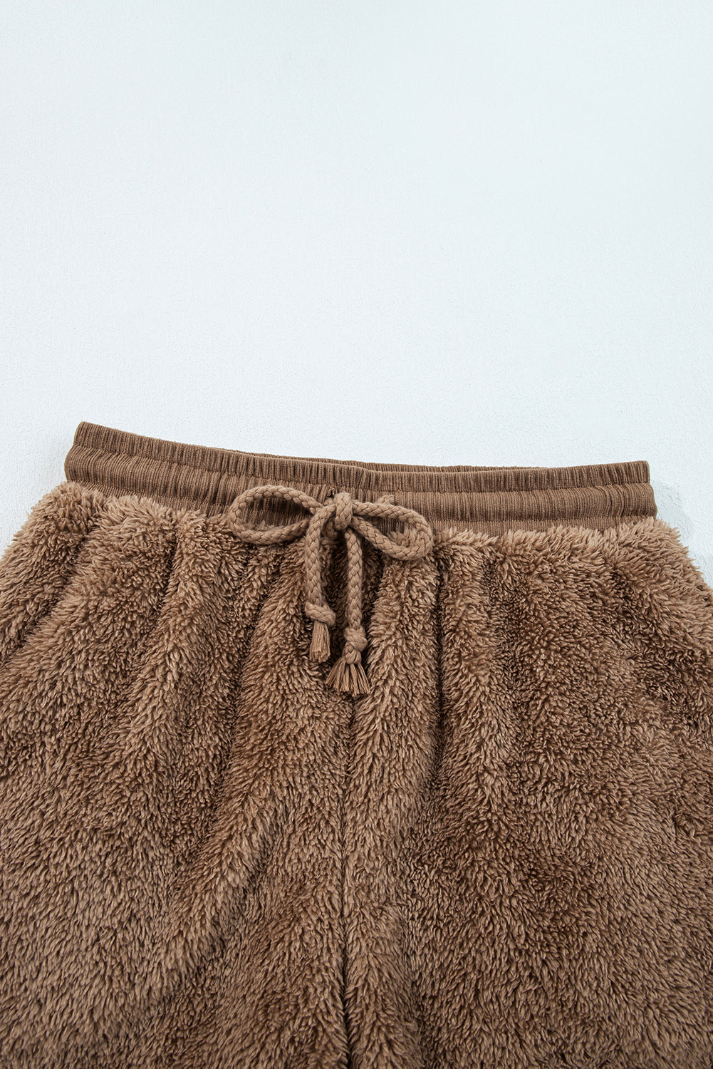 Parchment Zip Up Hoodie Drawstring Shorts Sherpa 2pcs Outfit