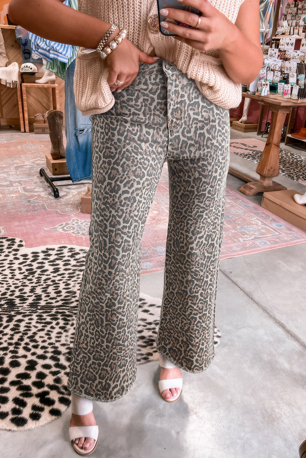 Dusk Blue Loose Straight Leg Cropped High Waist Jeans