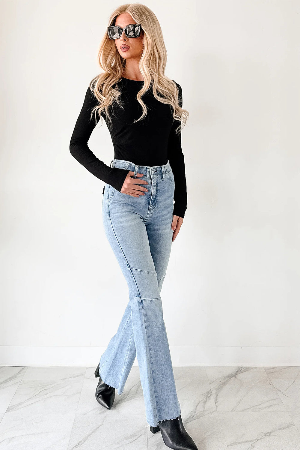 White Ribbed Long Sleeve Crew Neck Solid Color Bodysuit
