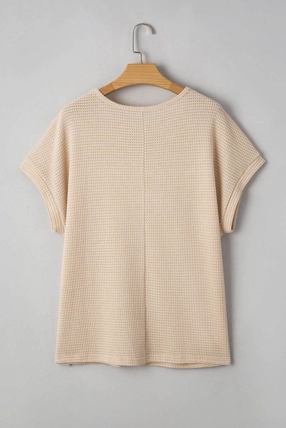 Mist Green Lace Patchwork Waffle Short Sleeve Top