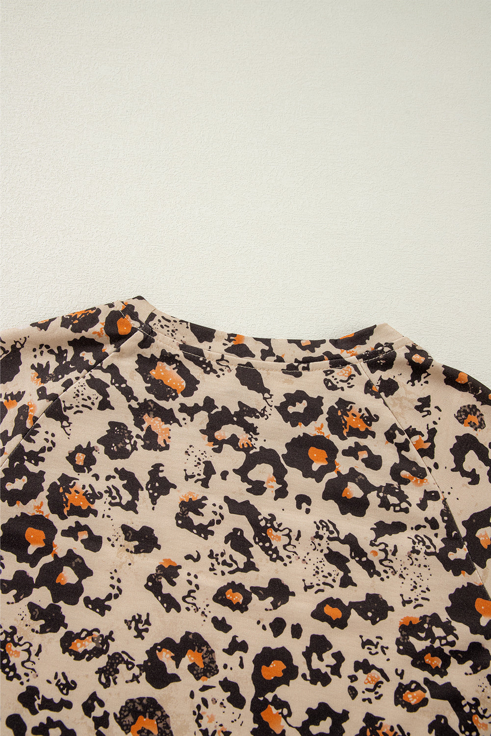 Brown Bleached Halloween Pumpkin Leopard Print Sweatshirt