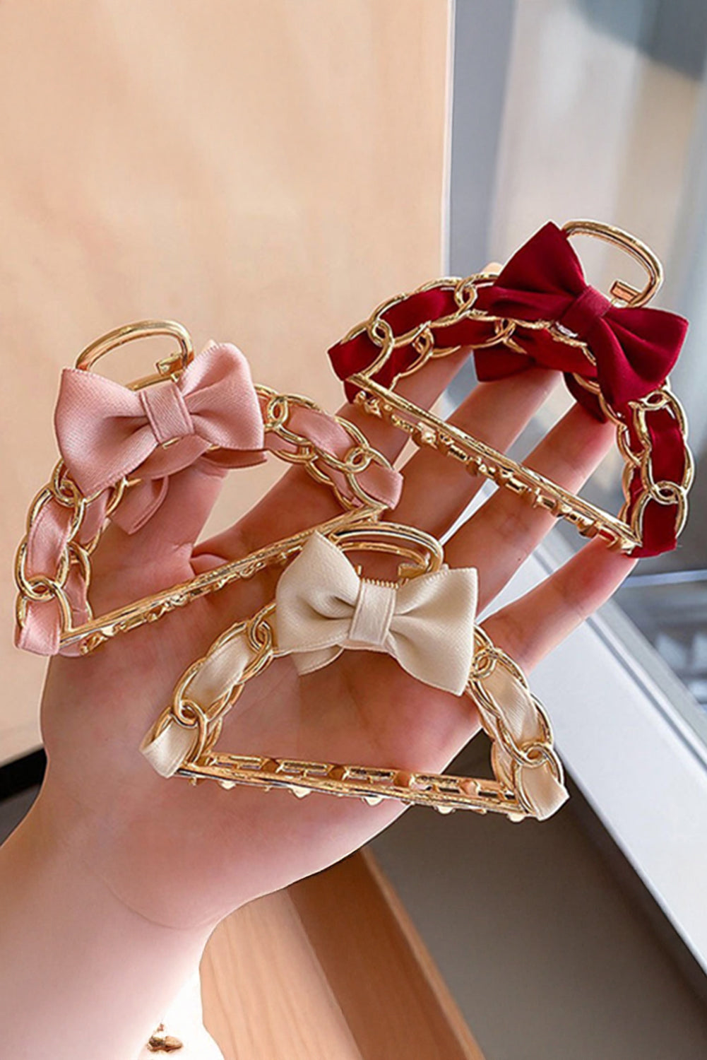 Black Ribbon Bow Detail Contrast Alloy Hair Claw Clip