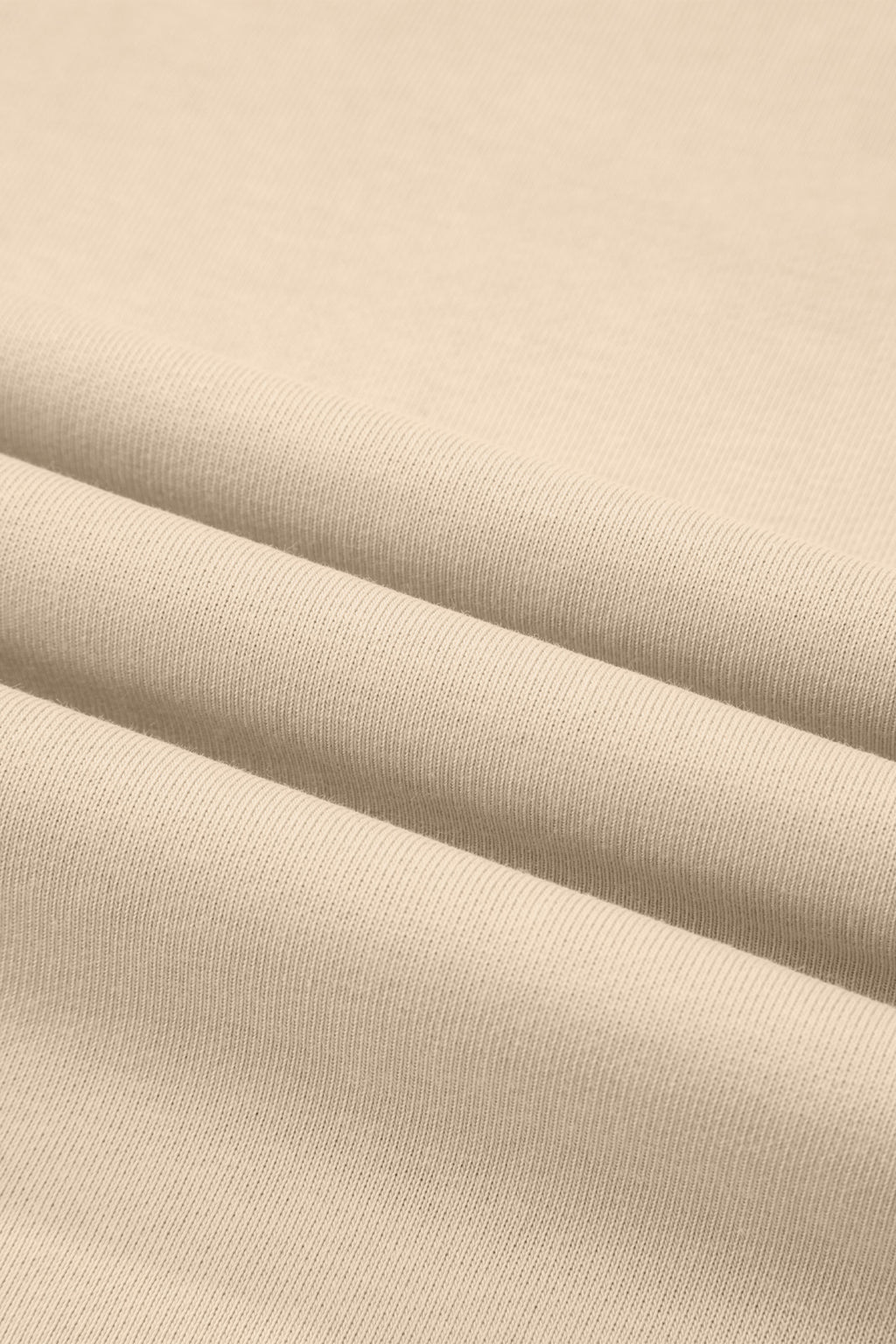 Beige Solid Color Raw Seam Patchwork Baggy Sweatshirt