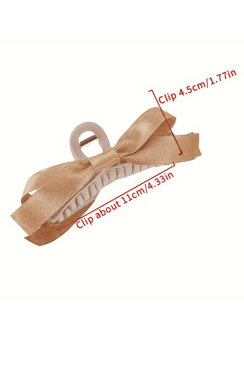 White Bow Decor Large Hair Claw Clip