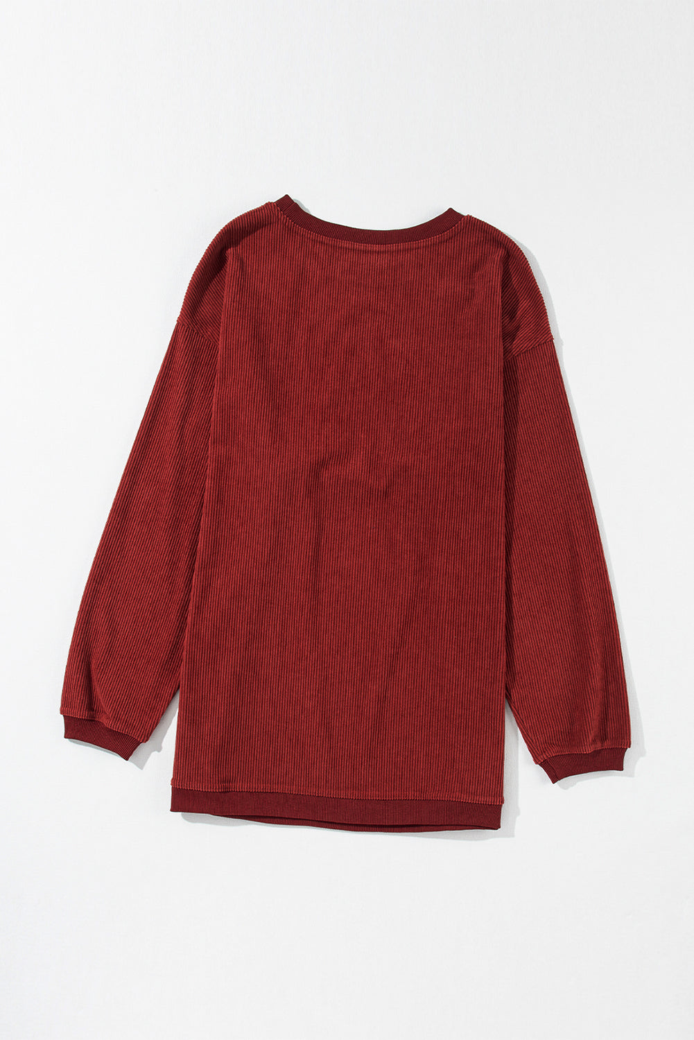 Grass Green Ribbed Corded Oversized Sweatshirt
