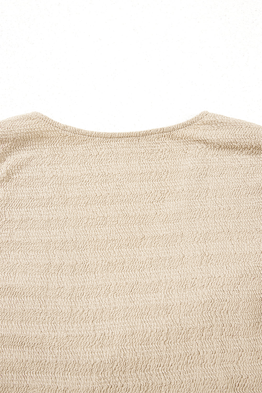 Moonlight Jade Textured Twist Front V Neck Long Sleeve Slim Solid Color Top
