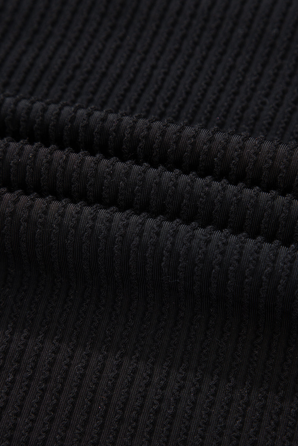 Black MERRY Corded Long Sleeve Top and Pockets Pants Set