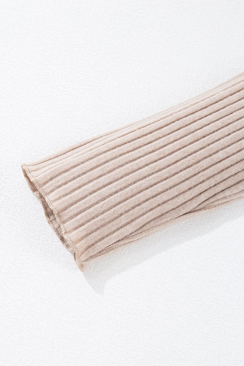 Oatmeal Ribbed Keyhole Short Sleeve Wide Leg Jumpsuit