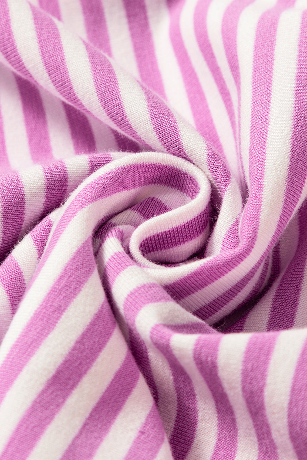 Pink Stripe Patchwork Bracelet Sleeve Plus Size T Shirt