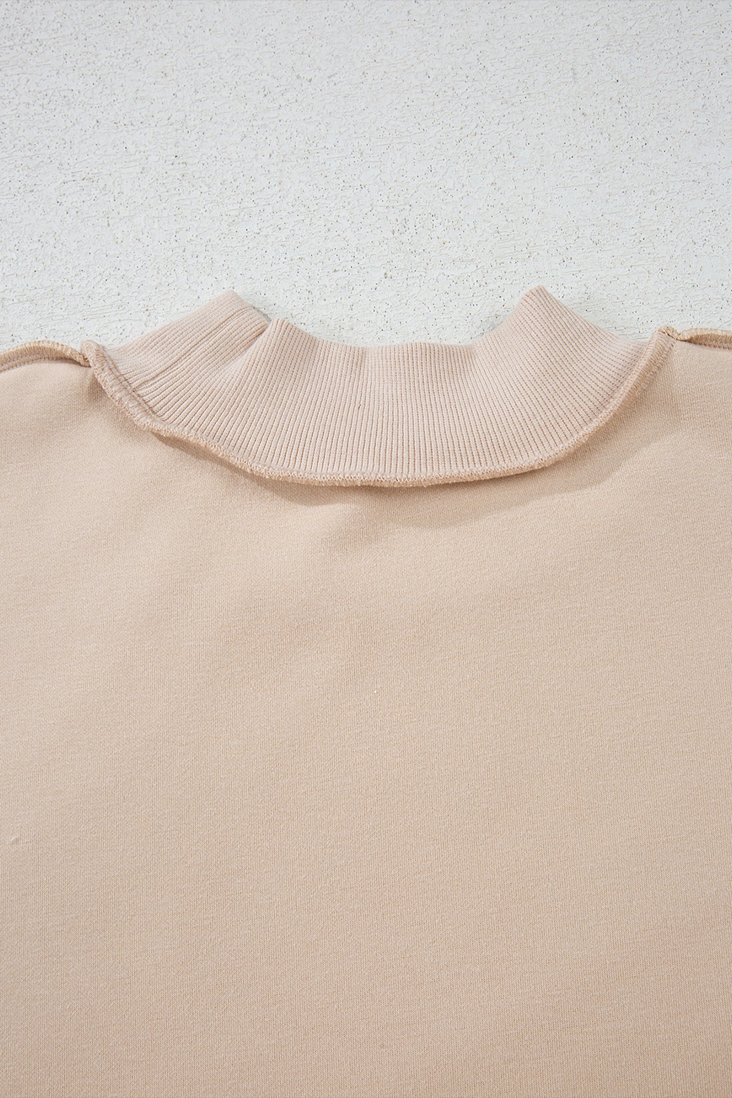 Bright Pink Oversize Blessed Embroidered Mock Neck Sweatshirt