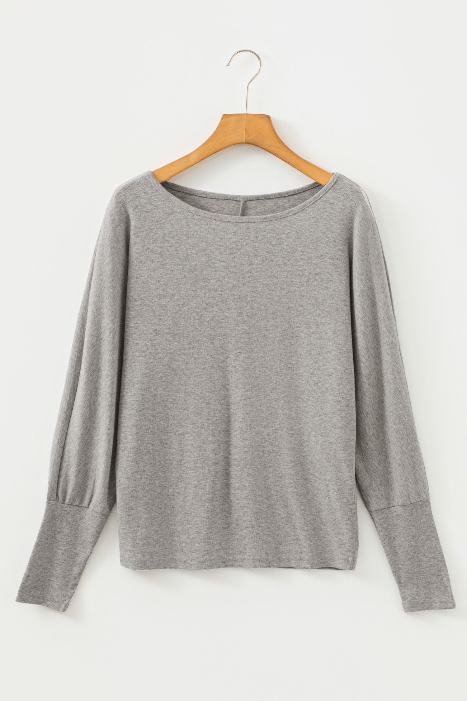Four Leaf Clover Solid Color Extended Cuffs Long Sleeve Top