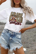 White Crawfish Season Leopard Letter Graphic Tee