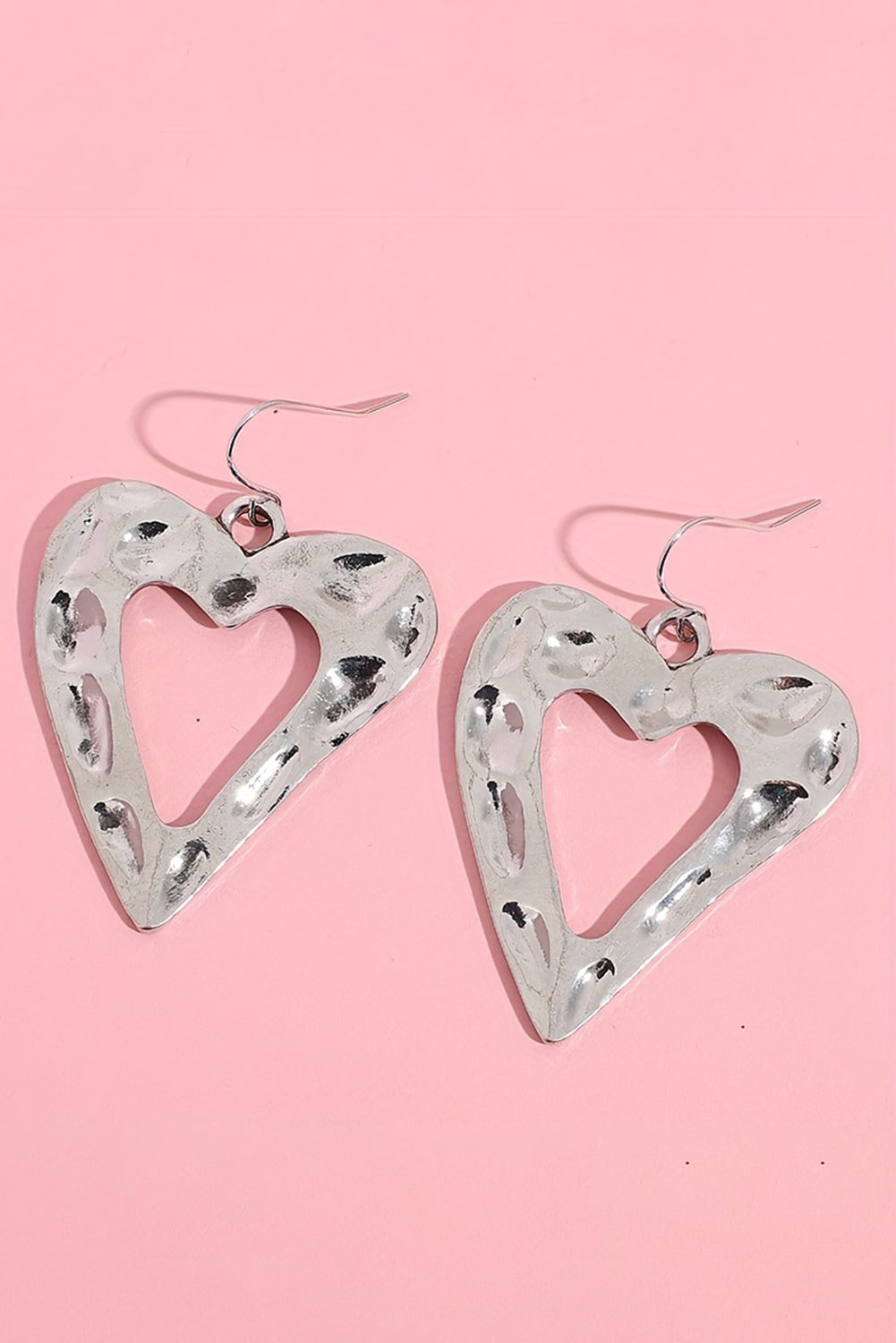 Red Valentines Day Heart Shape Tiered Dangle Earring