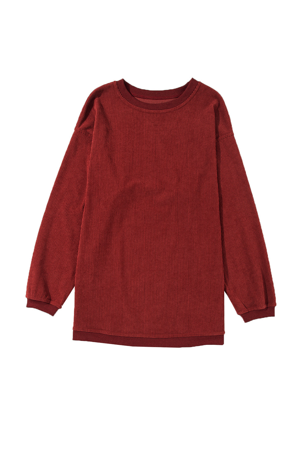 Grass Green Ribbed Corded Oversized Sweatshirt