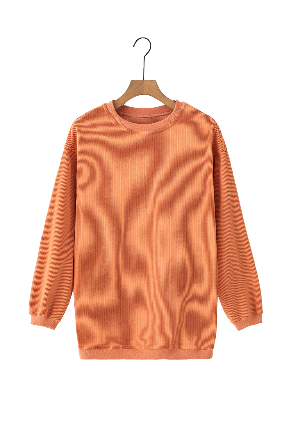 Grass Green Ribbed Corded Oversized Sweatshirt