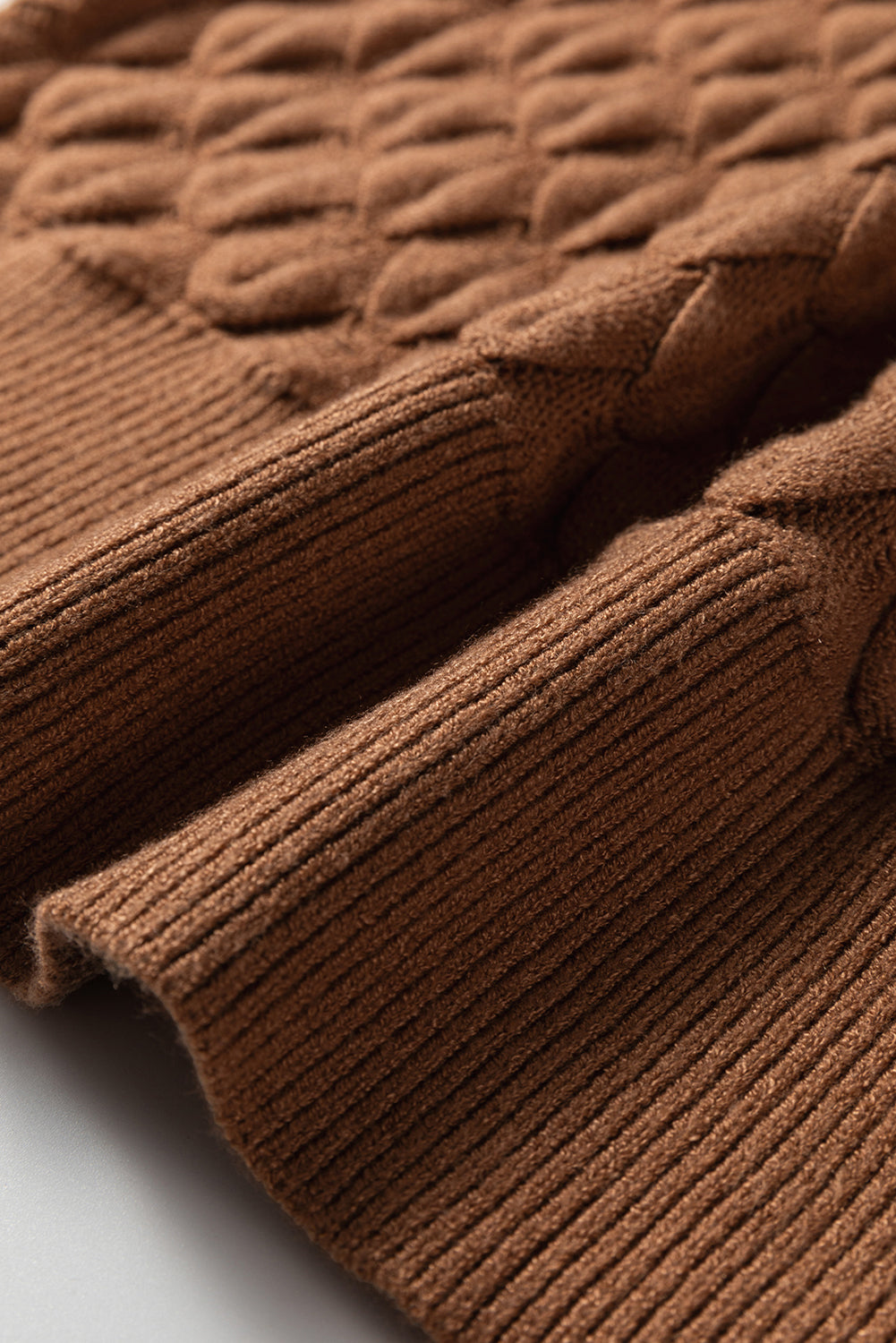 Straw Yellow Fish Scale Textured Knit Ribbed Crew Neck Short Sleeve Sweater