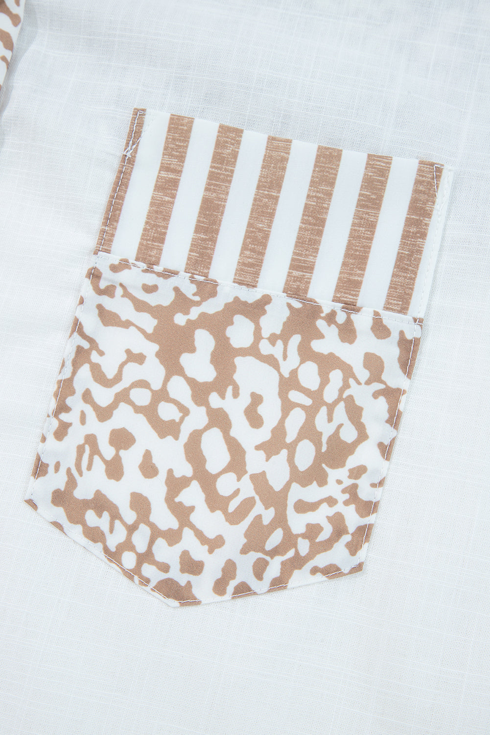 Sky Blue Leopard Striped Western Casual Shirt