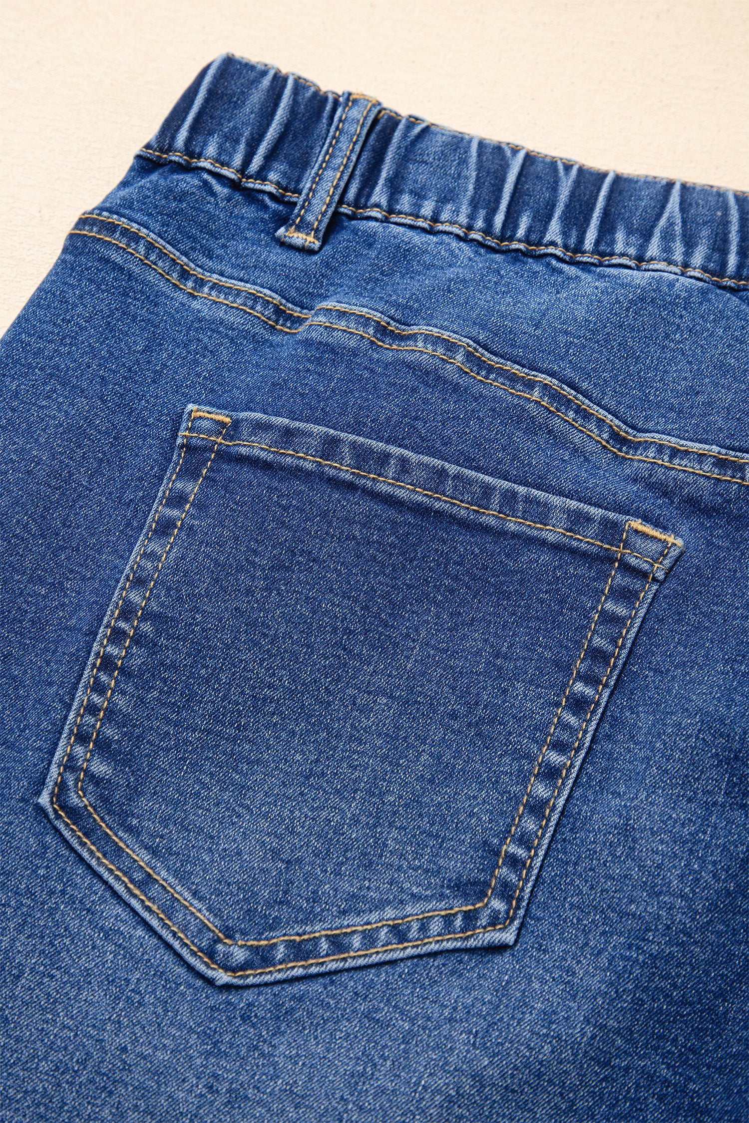 Blue Acid Wash Contrast Lace-up Plus Size Jeans