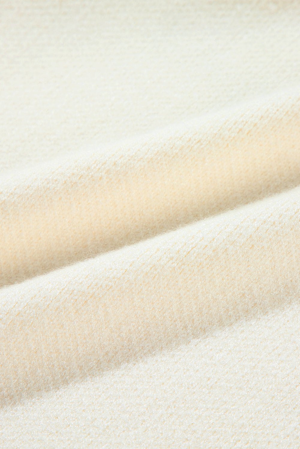 Beige Solid Color Knit Lapel Collar Single Button Sweater Cardigan