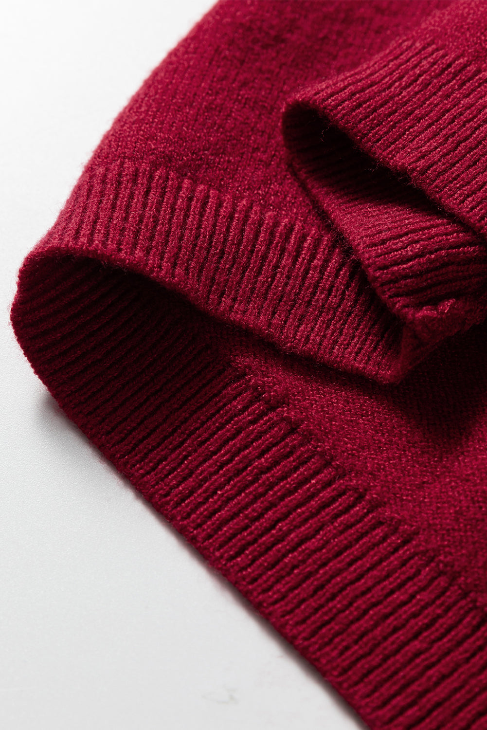 Black Solid Color Crew Neck Knit Cap Sleeve Sweater
