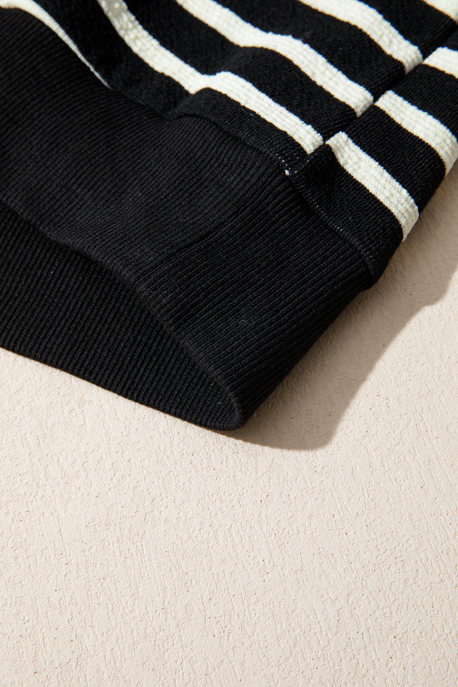 White Stripe Contrast MERRY Letter Christmas Print Drop Shoulder Sweatshirt