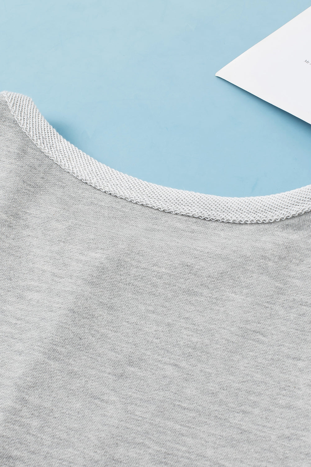 Gray Contrast Patchwork Double Chest Pocket Top