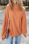 Grass Green Ribbed Corded Oversized Sweatshirt