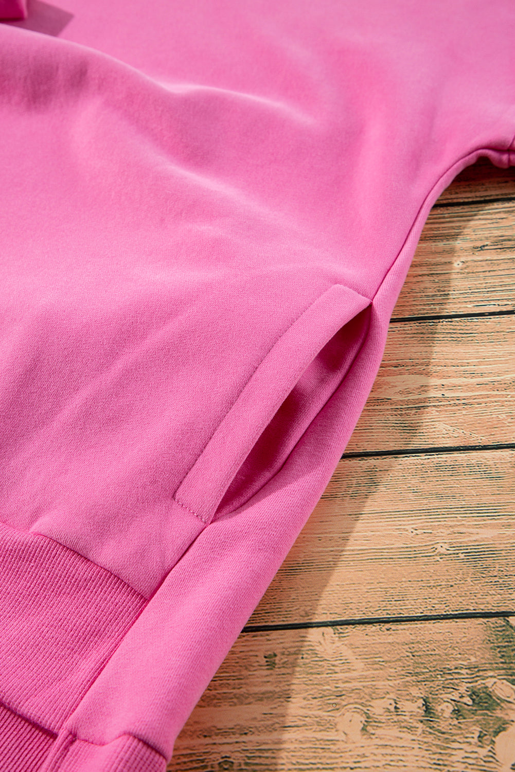 Grass Green Solid Fleece Lined Drop Shoulder High Low Sweatshirt