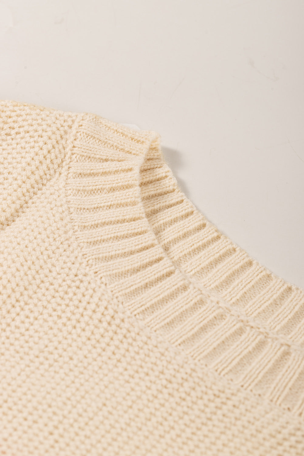 Multicolor Color Block Drop Shoulder Round Neck Knit Sweater