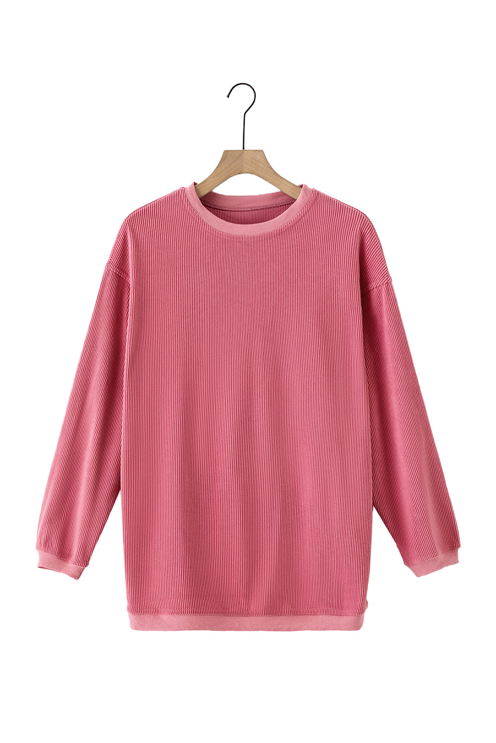 Grass Green Ribbed Corded Oversized Sweatshirt