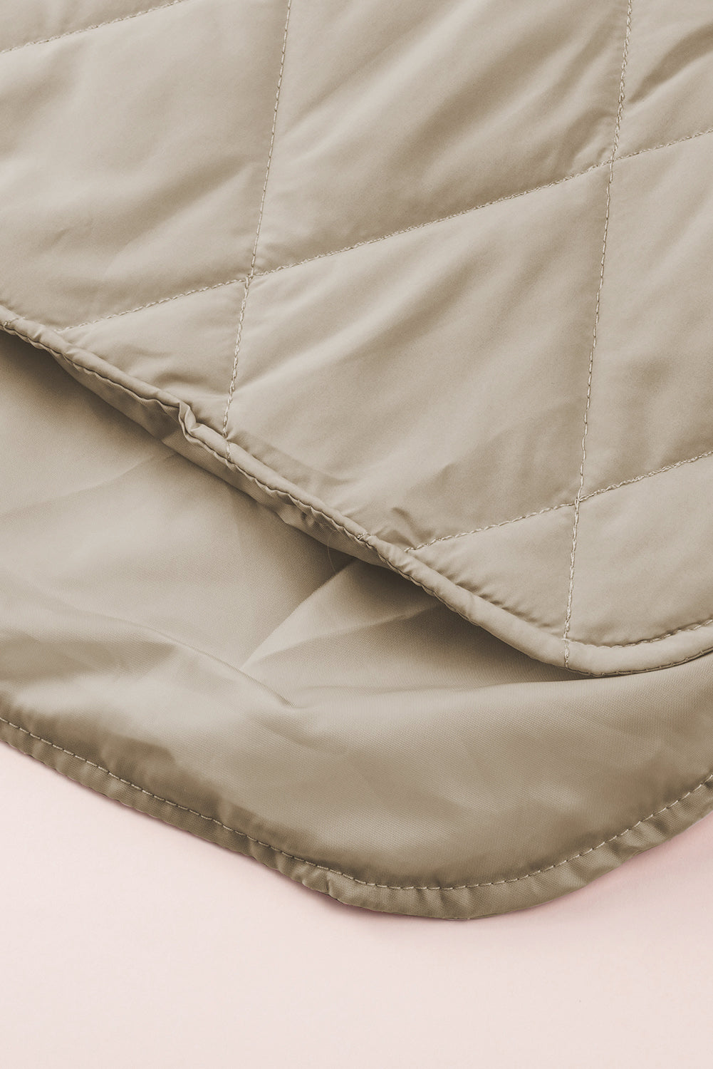 Green Quilted Snap Button Hooded Puffer Coat