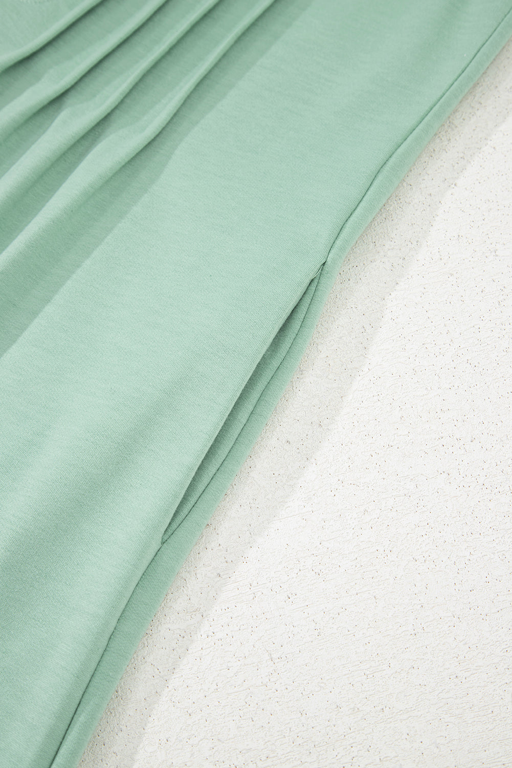 Smoke Green Tie V Neck Pintuck Sleeveless Loose Romper