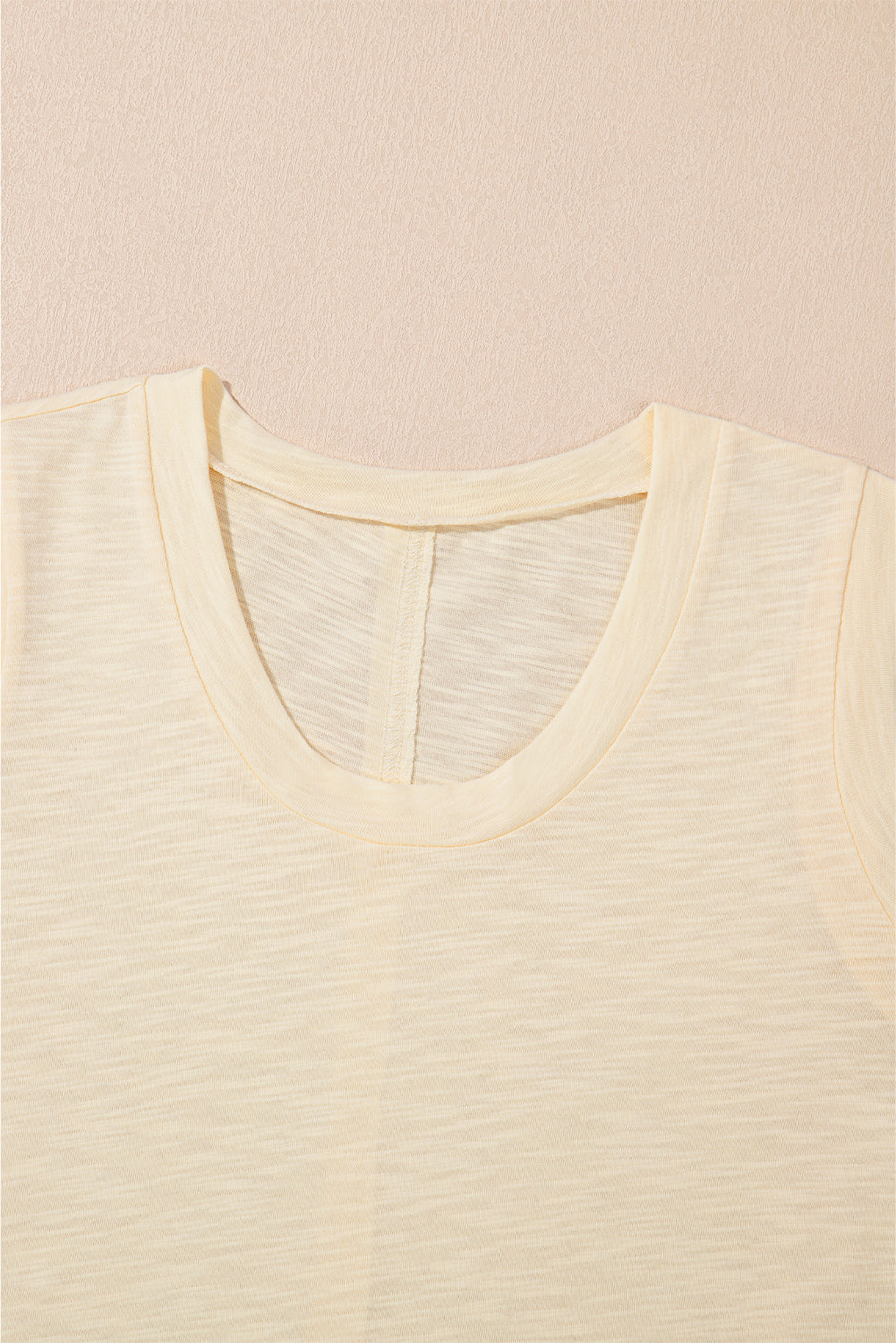 Beige Solid Color Tank Top and Smocked Waist Pants Set